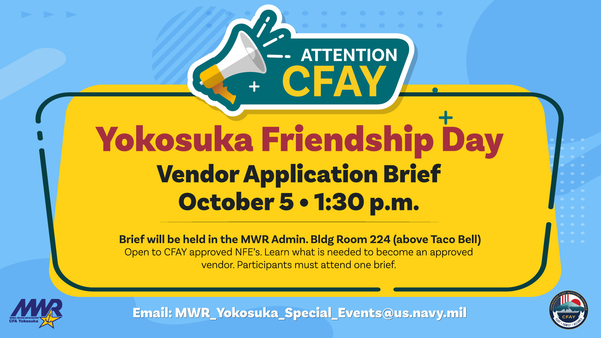 YOKOSUKA FRIENDSHIP DAY VENDOR BRIEF