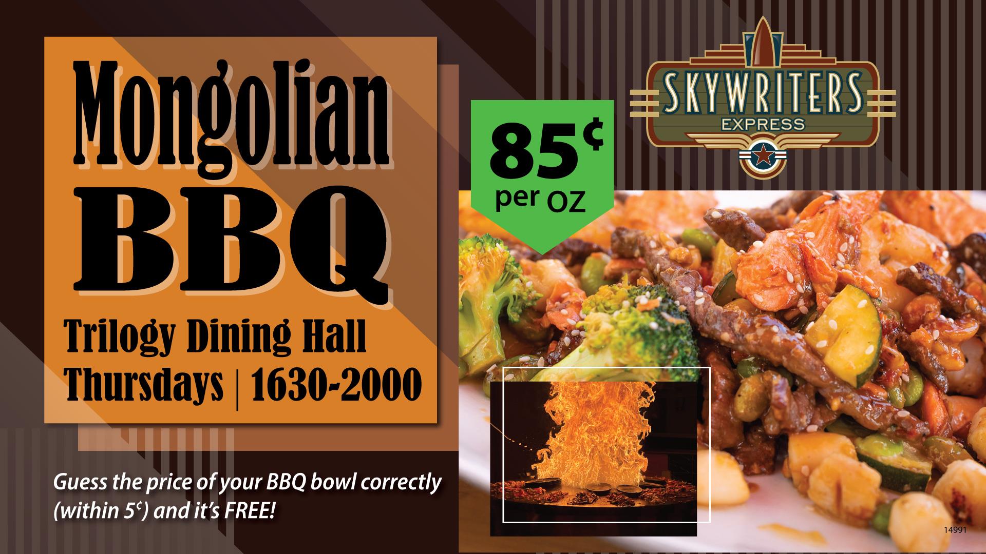 Mongolian BBQ Ad - Weekly Thursday Special