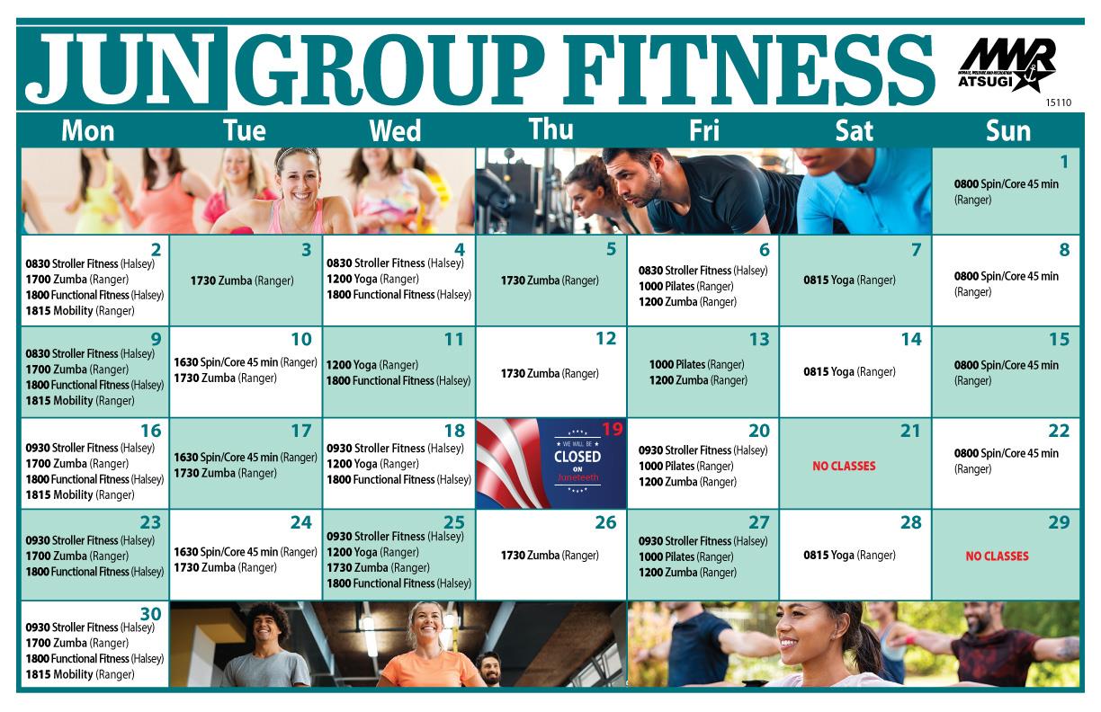 June Fitness Schedule Flyer